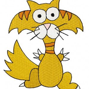 Crazy cat 4 embroidery design