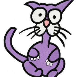 Crazy cat 6 embroidery design
