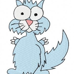 Crazy cat 7 embroidery design