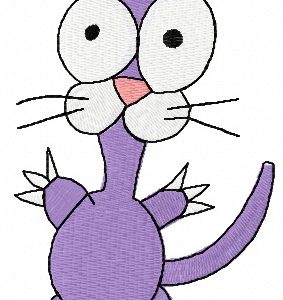 Crazy cat embroidery design