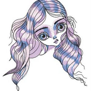 Crazy girl embroidery design