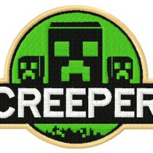 Creeper badge embroidery design