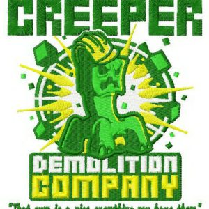 Creeper demolition company embroidery design