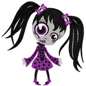 Creepy girl embroidery design