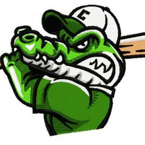 Crocodiles baseball mascot 2 embroidery design