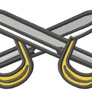 Crossed swords embroidery design