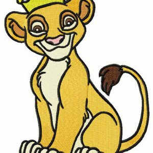 Crowned Simba embroidery design