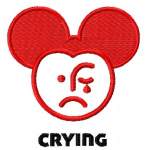 Crying Mickey embroidery design