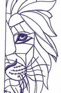Crystal lion embroidery design