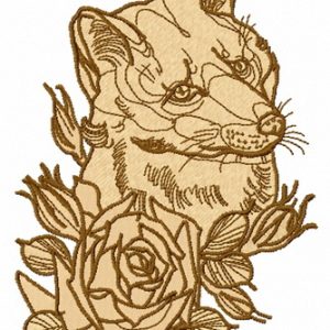 Cunning fox embroidery design