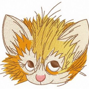 Cunning kitten's muzzle embroidery design