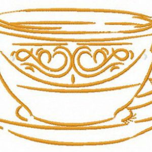 Cup of latte embroidery design