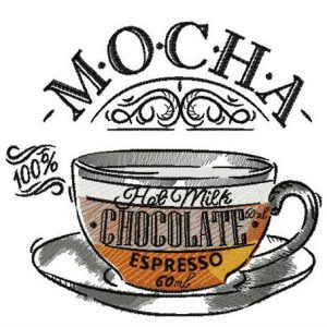 Cup of mocha embroidery design