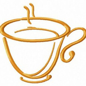 Cup of tea embroidery design