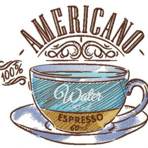 Cup with americano embroidery design