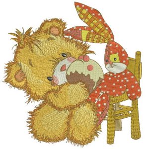 Cupcake for bunny toy embroidery design