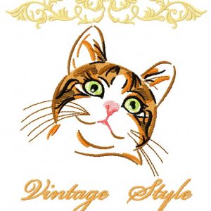 Curious cat 3 embroidery design