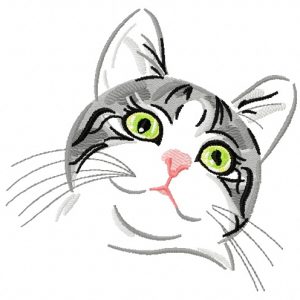 Curious cat 4 embroidery design