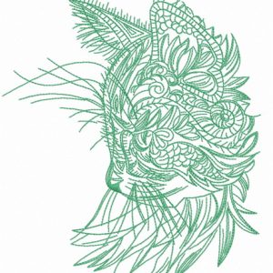 Curious mosaic cat 4 embroidery design