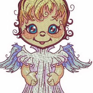 Cute angel embroidery design