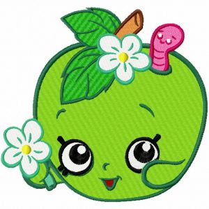 Cute apple 2 embroidery design