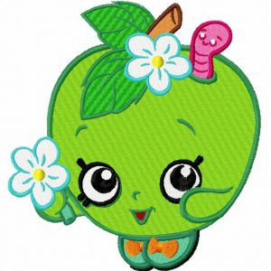 Cute apple embroidery design