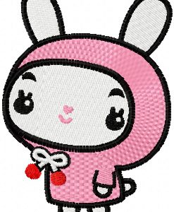 Cute baby bunny embroidery design