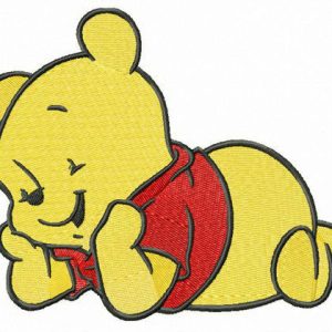 Cute baby Pooh embroidery design