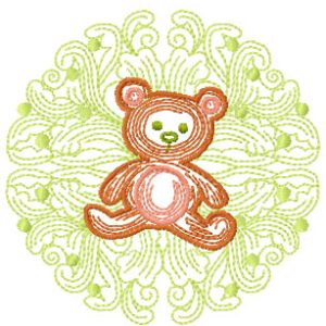 Cute small teddy embroidery design