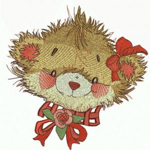 Cute bear girl 2 embroidery design