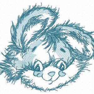 Cute rabbit blue muzzle embroidery design
