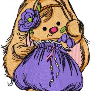 Cute bunny girl 5 embroidery design