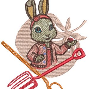 Cute bunny embroidery design