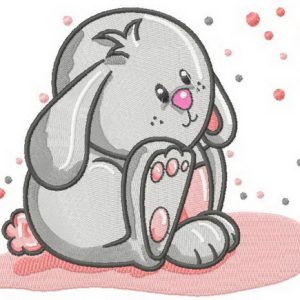 Cute bunny embroidery design