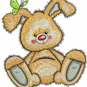Cute bunny toy embroidery design