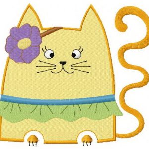 Cute cat embroidery design