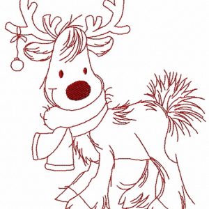 Cute Christmas deer 2 embroidery design