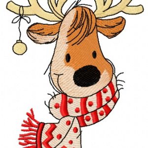 Cute Christmas deer 3 embroidery design