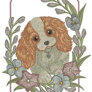 Cute Cocker Spaniel puppy embroidery design
