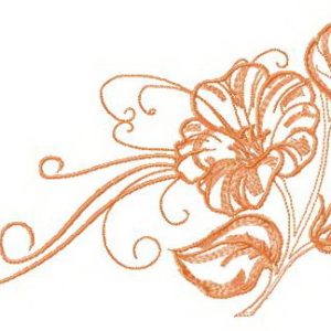 Cute composition with bindweed embroidery design