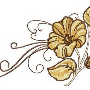 Cute composition with morning glory embroidery design