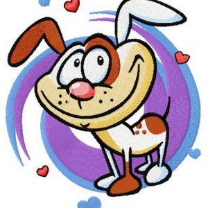 Cute dog embroidery design
