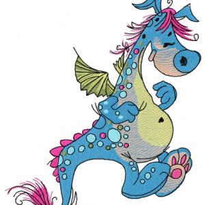 Cute dragon embroidery design