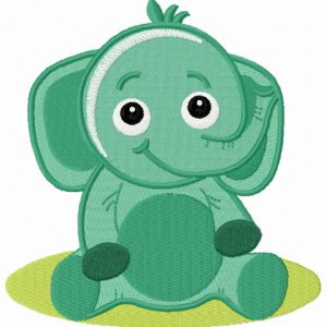 Cute elephant embroidery design