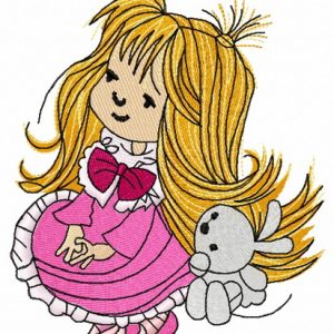 Cute girl 3 embroidery design