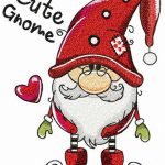 Cute gnome embroidery design