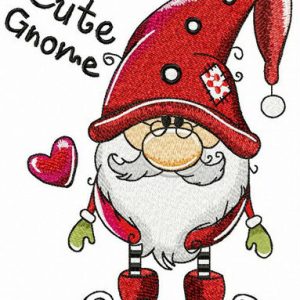 Cute gnome embroidery design