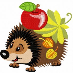 Cute hedgehog embroidery design