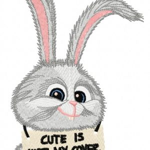 Cute is just my cover embroidery design