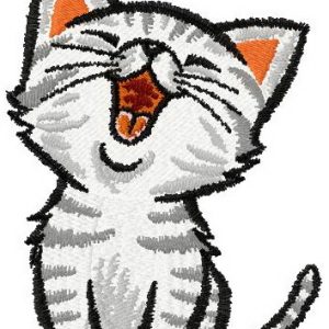 Cute kitten embroidery design